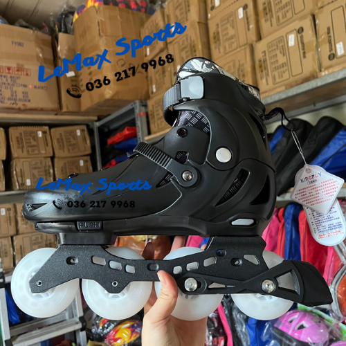 Giày patin trẻ em bánh cao su, patin có bánh phát sáng, Patin Kingfly trẻ em. Giày trượt patin cho bé tặng bảo vệ 6 món