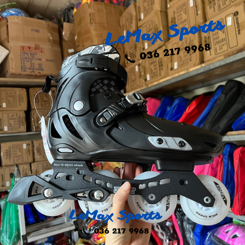 Giày patin trẻ em bánh cao su, patin có bánh phát sáng, Patin Kingfly trẻ em. Giày trượt patin cho bé tặng bảo vệ 6 món