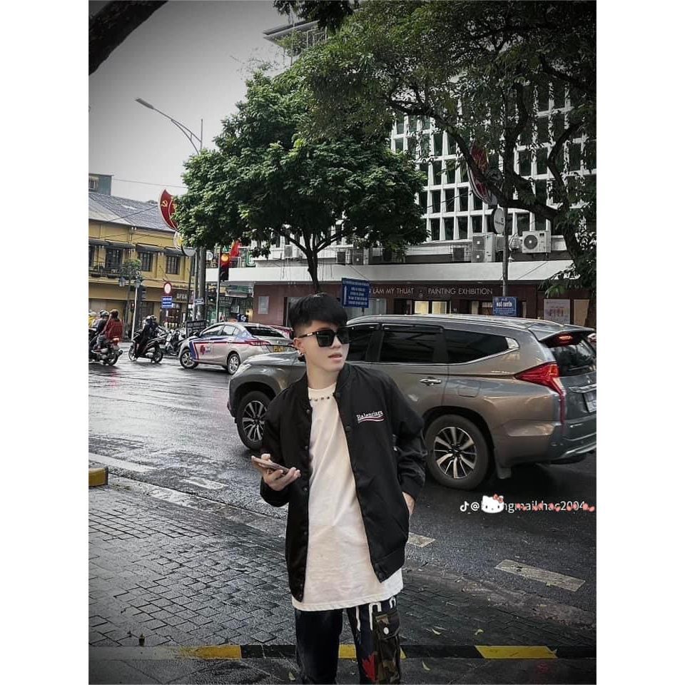 Áo Khoác Gió 2 Lớp Hit BaLenciaga - Khoát Gió Khoác Dù Dày Dặn Dáng Rộng Nam Nữ_ảnh thật