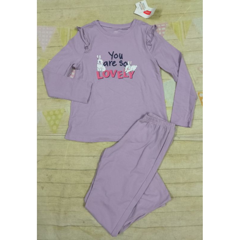 Bộ cotton mặc nhà dài tay bé gái Canifa