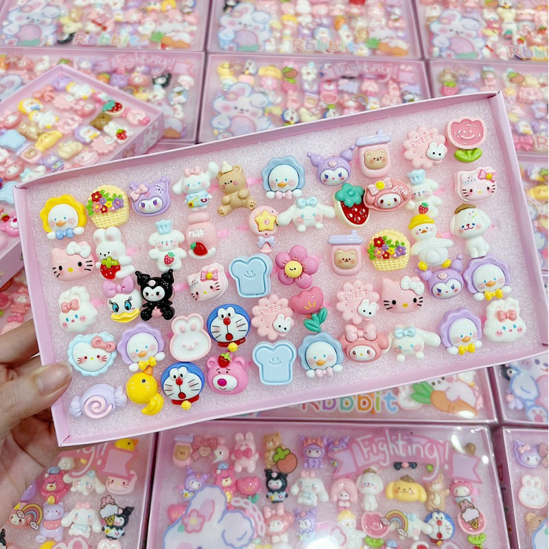 Set 5 Chiếc Nhẫn Nhựa Mẫu Hoạt Hình Cute Cho Bé