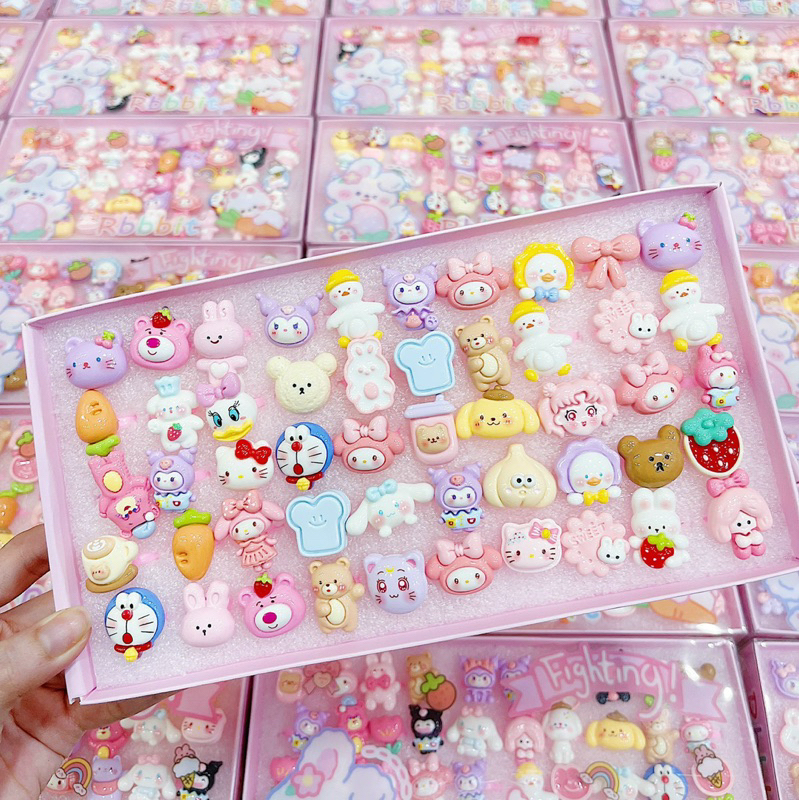 Set 5 Chiếc Nhẫn Nhựa Mẫu Hoạt Hình Cute Cho Bé