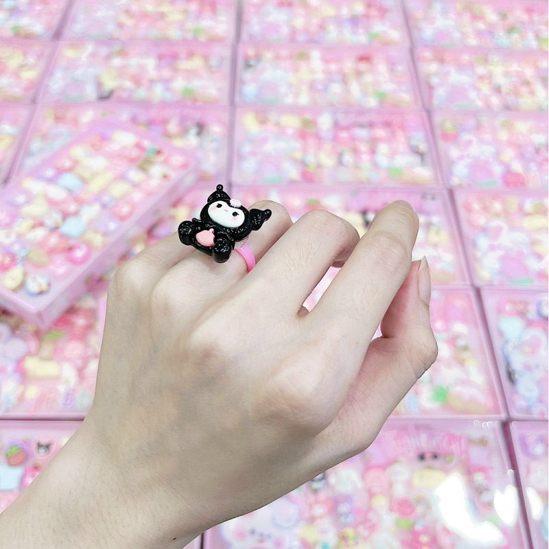 Set 5 Chiếc Nhẫn Nhựa Mẫu Hoạt Hình Cute Cho Bé