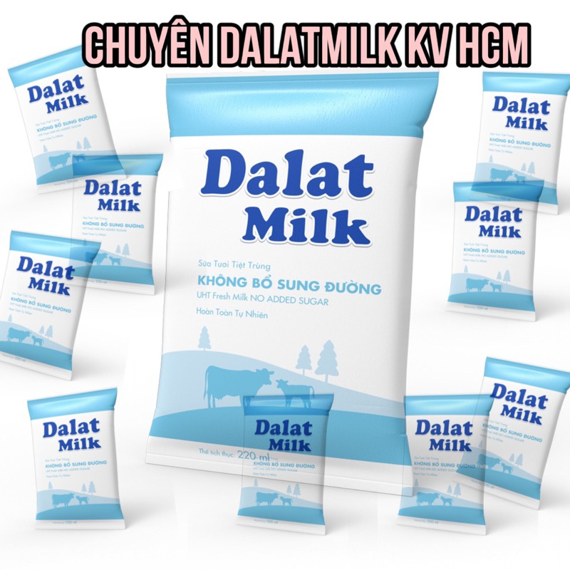 COMBO 10 GÓI BỊCH DALATMIK KHÔNG ĐƯỜNG 220ml DATE 5/2024