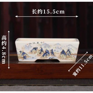 Chậu chữ nhật in nhiệt - Chậu Bonsai Trung Quốc - Chậu Bonsai Mini