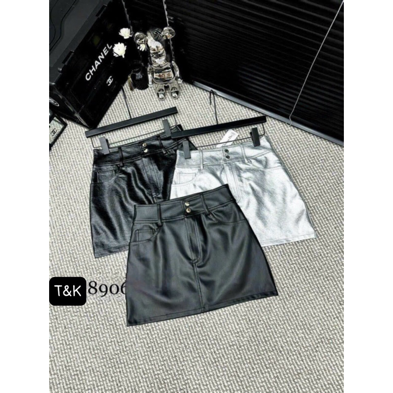 Chân váy da ngắn chữ A hàng QCL1