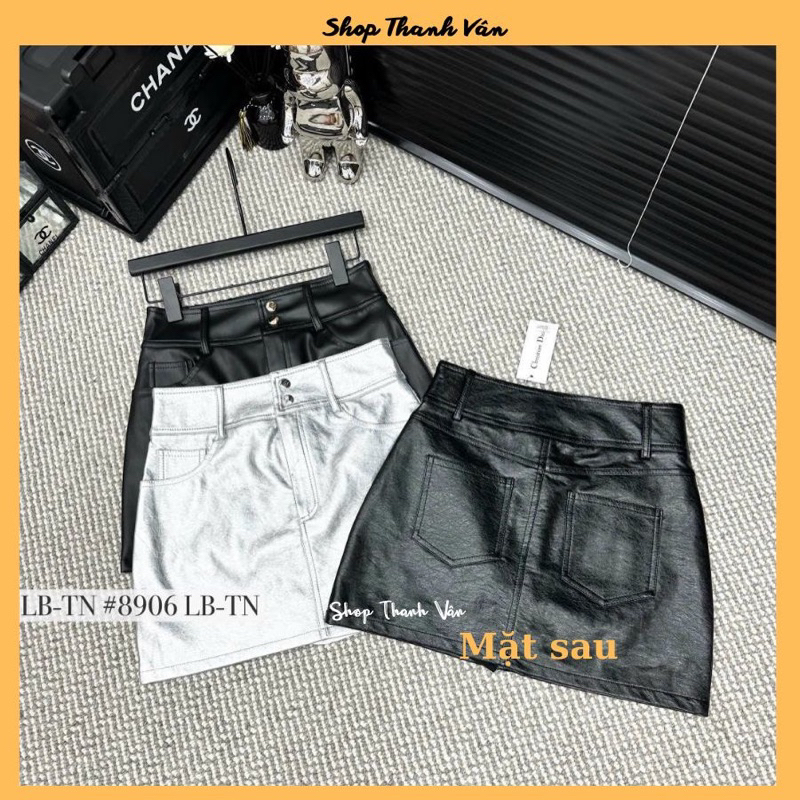 Chân váy da ngắn chữ A hàng QCL1