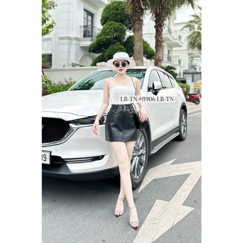 Chân váy da ngắn chữ A hàng QCL1