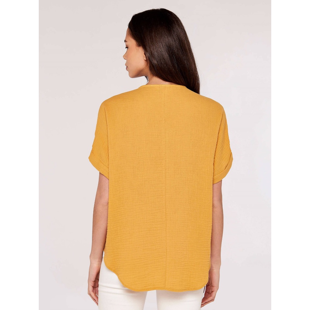 Áo sơ mi nữ, Áo sơ mi cổ V Apricot hàng xuất dư