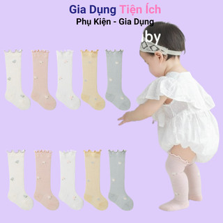 Tất đến đùi, vớ cho bé sơ sinh 0-3 tuổi phong cách vintage Hàn Quốc cao cấp Nemo Baby chống muỗi đốt co giãn mềm mại