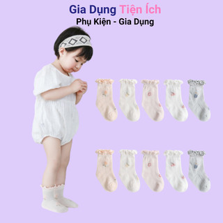 Tất bé gái, vớ cho bé cổ bèo duyên dáng, cotton mềm mại cho bé sơ sinh 0 đến 3 tuổi Nemo baby