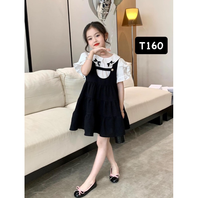 T160 Set cho bé gái set tiểu thư 2 chi tiết áo kèm váy cho bé gái
