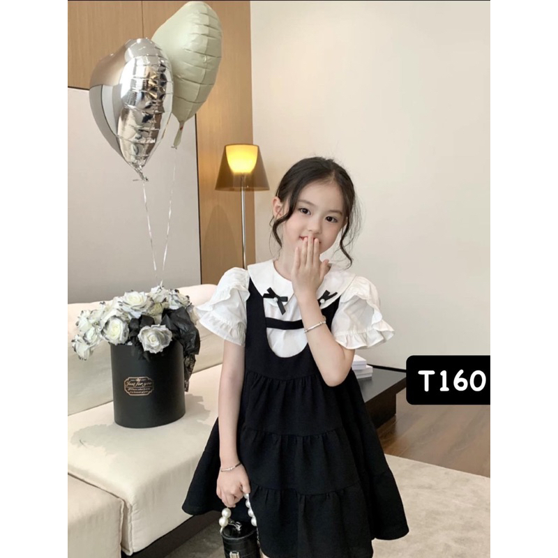 T160 Set cho bé gái set tiểu thư 2 chi tiết áo kèm váy cho bé gái