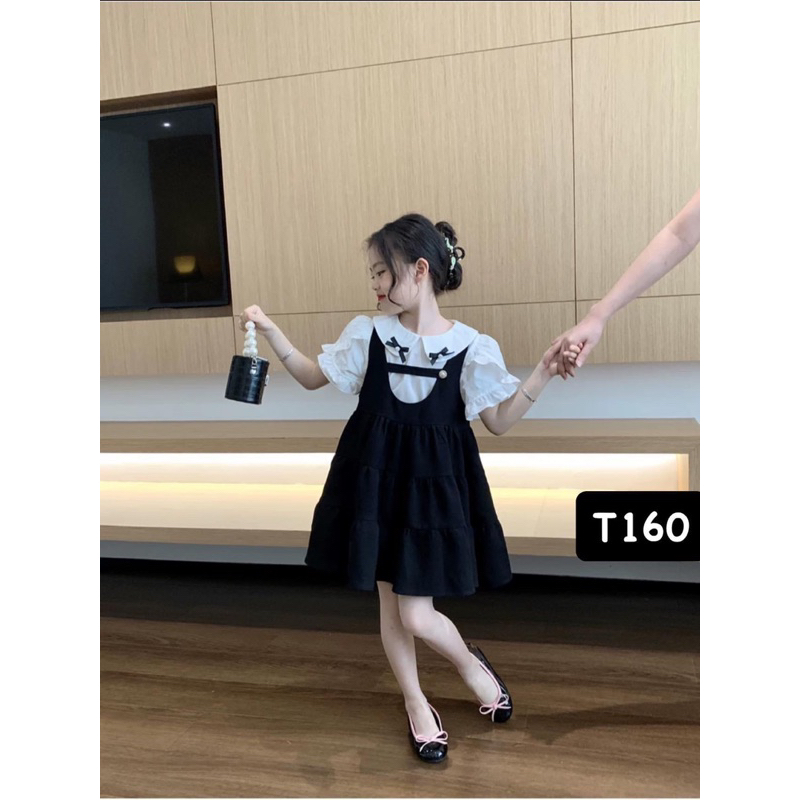 T160 Set cho bé gái set tiểu thư 2 chi tiết áo kèm váy cho bé gái