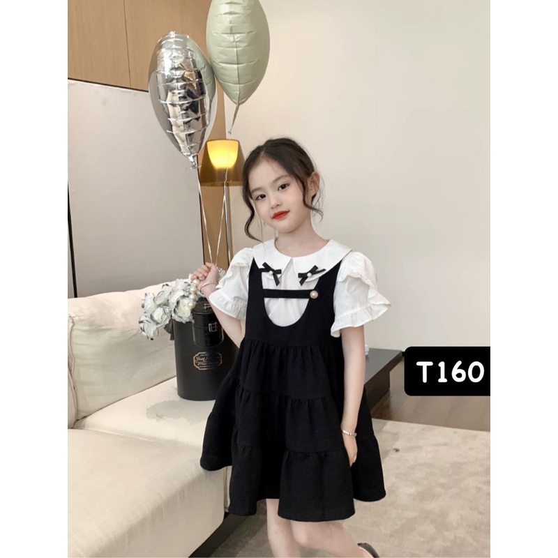 T160 Set cho bé gái set tiểu thư 2 chi tiết áo kèm váy cho bé gái