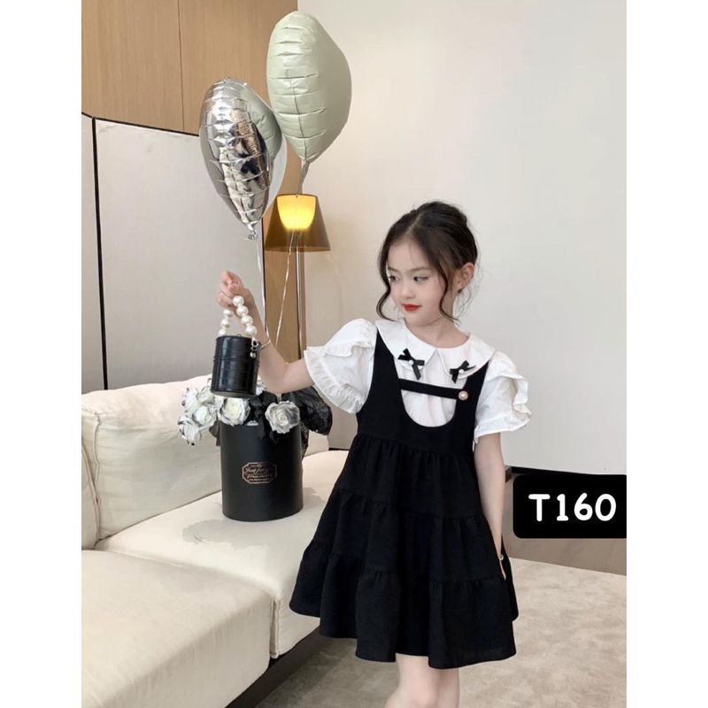 T160 Set cho bé gái set tiểu thư 2 chi tiết áo kèm váy cho bé gái