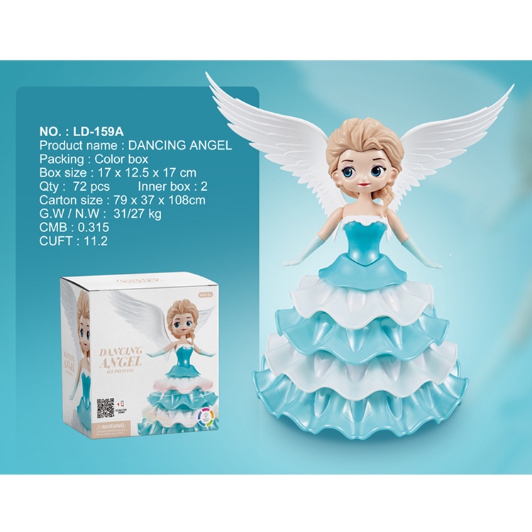 Đồ Chơi Công Chúa Búp Bê Công Chúa Elsa Xoay 360 Phát Nhạc Cho Bé