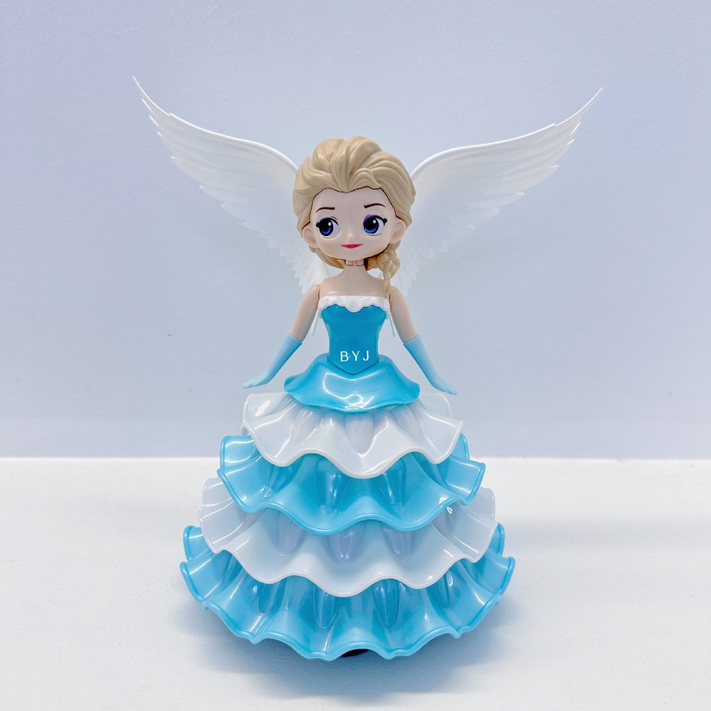 Đồ Chơi Công Chúa Búp Bê Công Chúa Elsa Xoay 360 Phát Nhạc Cho Bé