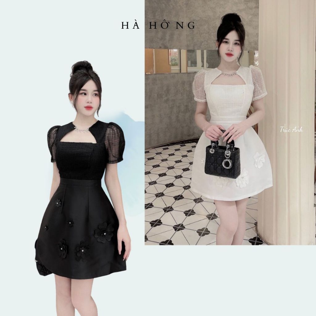 Váy thiết kế tapta phối lưới -Váy Thiêt kê