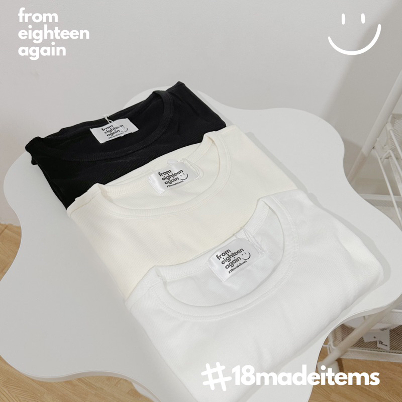 Áo thun Tròn Tròn dáng basic 18made ✿ 𝐁𝐲 𝐄𝐢𝐠𝐡𝐭𝐞𝐞𝐧 𝐀𝐠𝐚𝐢𝐧