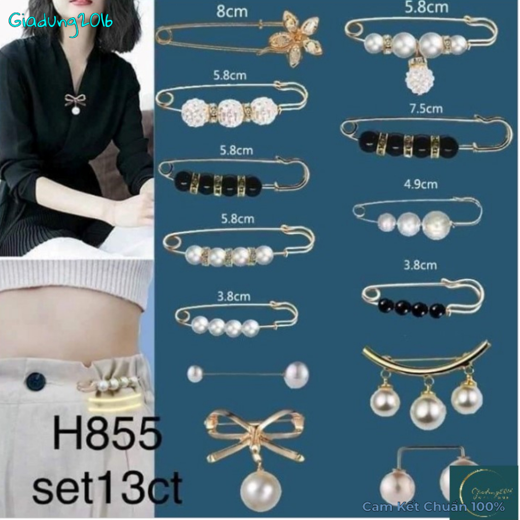 Set 13 Khuy Ghim Cài Quần Áo Thu Hẹp Eo 🌏FREE SHIP🌎Trang Trí Tạo Kiểu Nhiều Mẫu