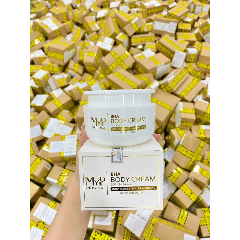 Kem body MyP dưỡng trắng BHA body không bết dính kem body Đỗ Hoài Phương TẶNG BAO TAY TTBC + Muỗng