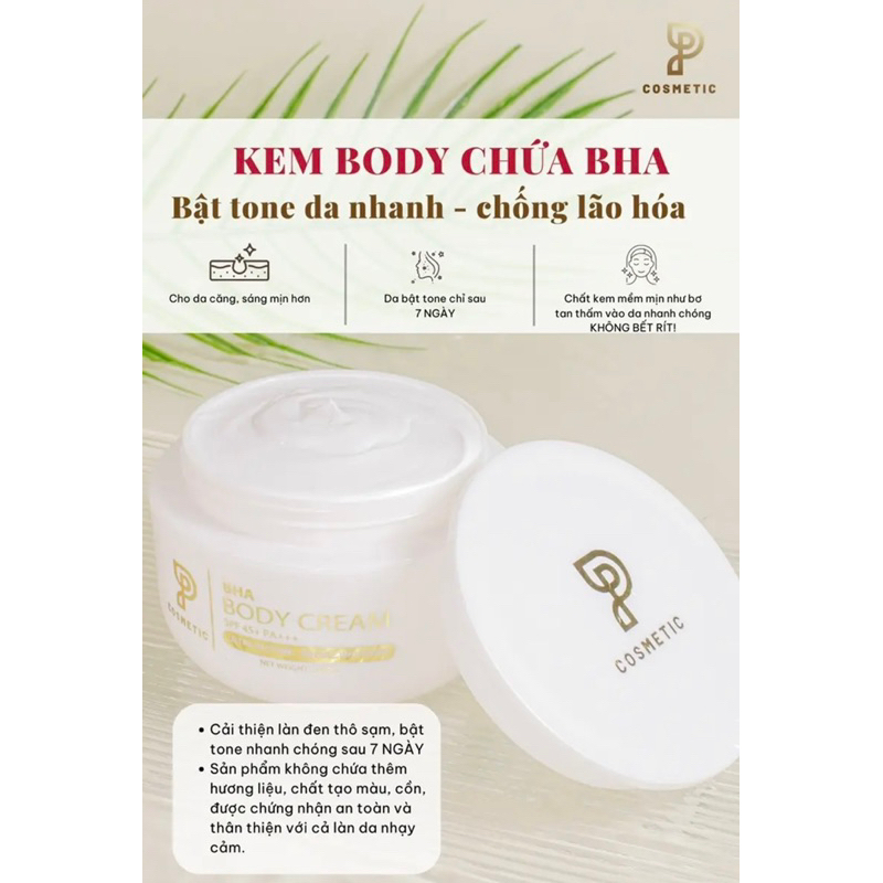 Kem body MyP dưỡng trắng BHA body không bết dính kem body Đỗ Hoài Phương TẶNG BAO TAY TTBC + Muỗng