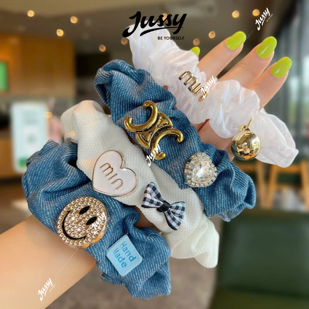 Set 4 Dây Buộc Tóc Scrunchies Nhiều Hình Dễ Thương Jussy Official Buộc Tóc Vải Cho Mẹ Và Bé Giao Ngẫu Nhiên Jussy