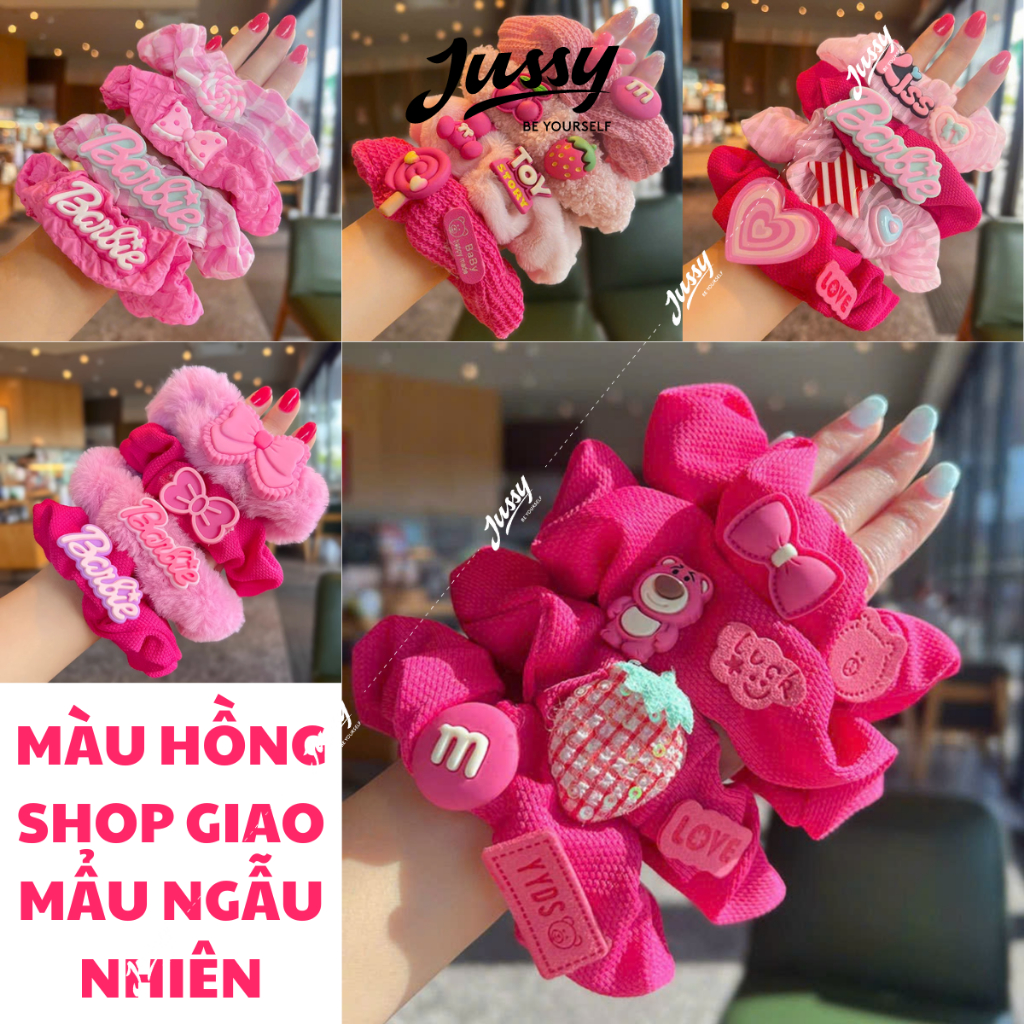 Set 4 Dây Buộc Tóc Scrunchies Nhiều Hình Dễ Thương Jussy Official Buộc Tóc Vải Cho Mẹ Và Bé Giao Ngẫu Nhiên Jussy