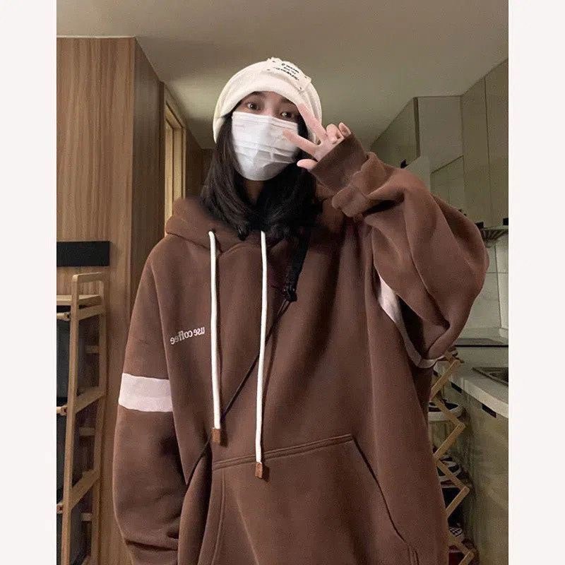 Áo Hoodie Nam Nữ From Rộng Kiểu Dáng Unisex Mũ Hai Lớp Chất Nỉ Cotton Phối Tay