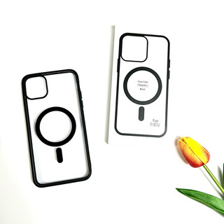 Ốp Magsafe lưng trong viền đen chống ố vàng cho iphone