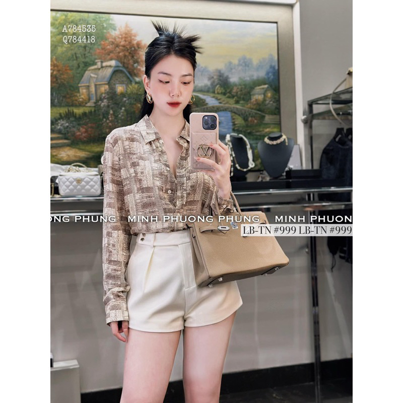 Quần sooc vải khuy lệch hàng QC L1