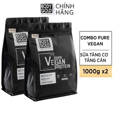 Combo 2 túi Sữa Tăng Cơ Tăng Cân - Body Gold - Organic Vegan Protein - Protein thực vật (Tặng Quà tặng )