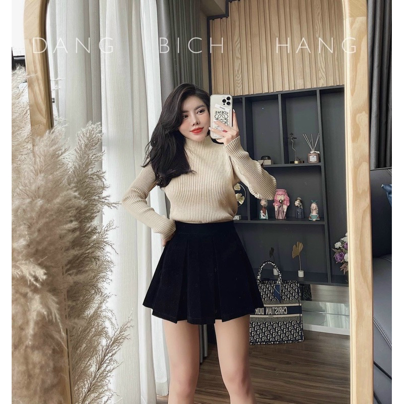 Chân váy nhung xoè hàng QCL1