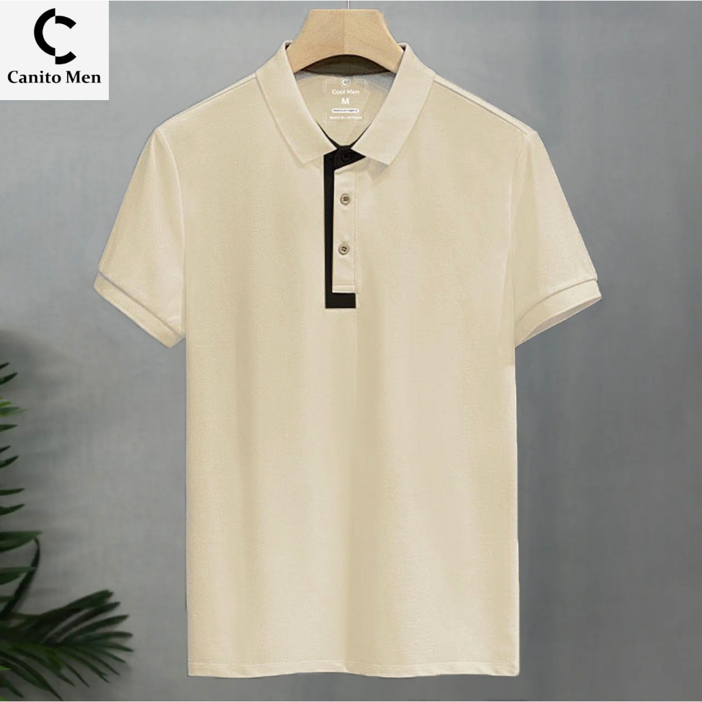 Áo thun polo nam phối cổ Basic, vải cotton cá sấu co giãn 4 chiều, phong cách thời trang nam