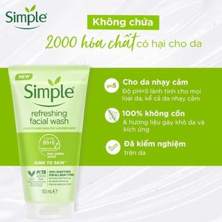 Sữa rửa mặt Simple 150ml Mẫu mới