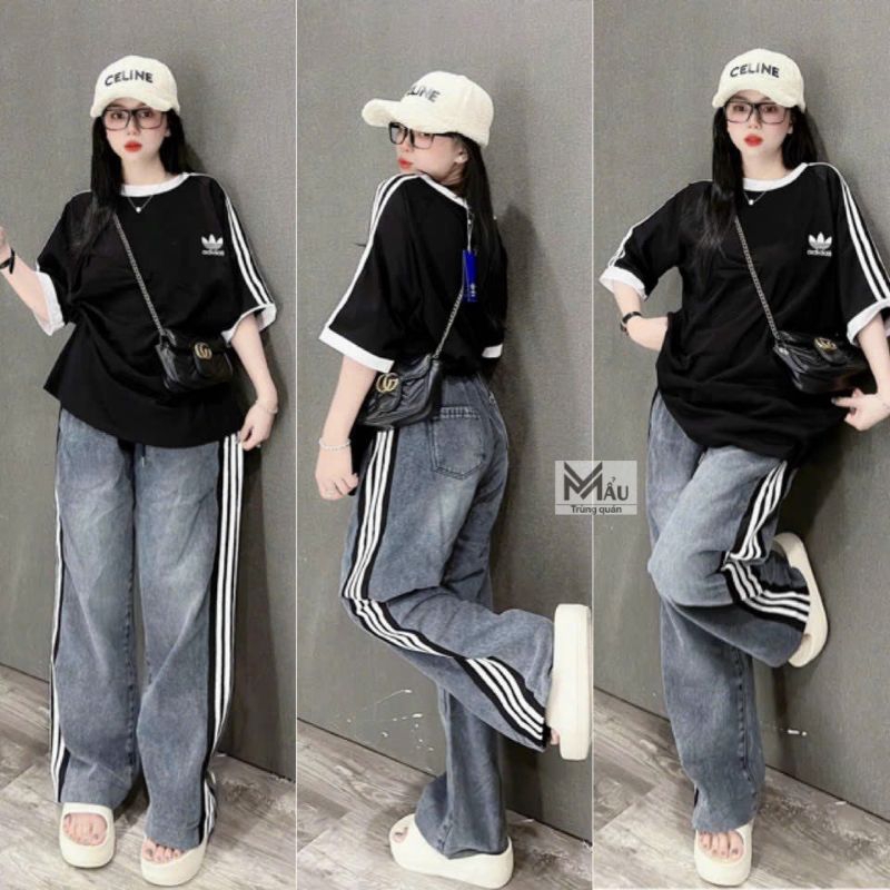 Sét áo Adidassr Mix Quần Bò xuông Xịn Xò