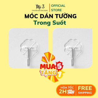 Móc dán tường trong suốt siêu dính, móc dính cường lực siêu chắc