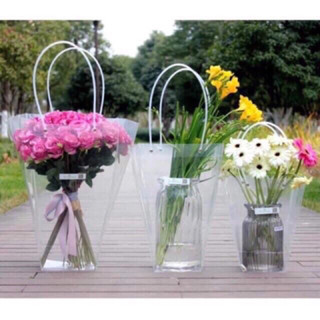 Túi đựng hoa có quai trong suốt