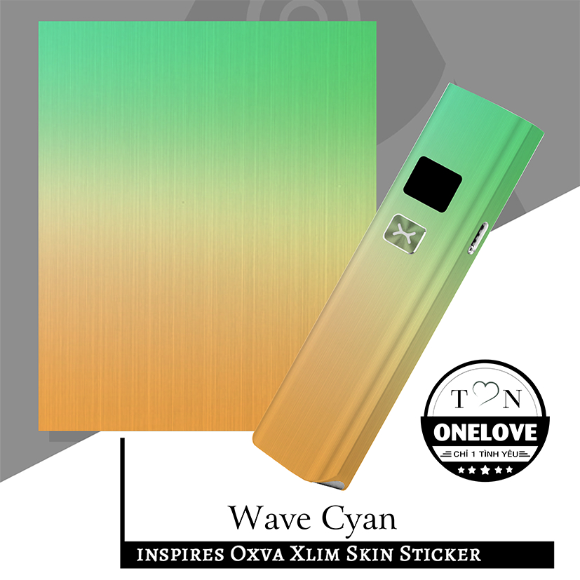 Miếng dán skin mẫu Wave Cyan cho Xlim V2 Pro / Favostix / Feelin / Riil / Avo / Flexus,...in hình theo yêu cầu