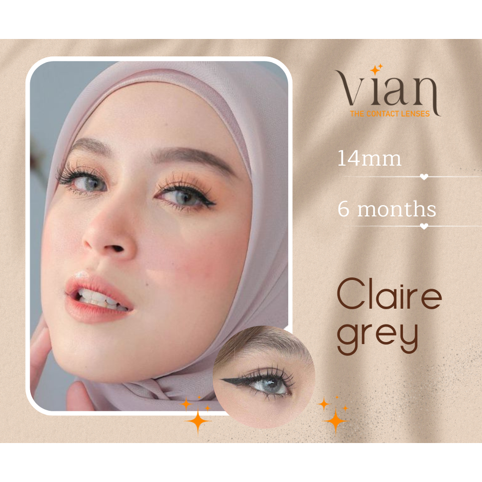 Claire Lens kính áp tròng xám 0-6 độ 14mm Hàn Quốc