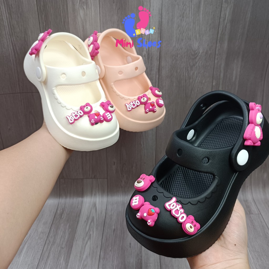 Dép gấu dâu cho bé, suc bé gái có họa dễ thương xinh xắn đi nhẹ êm SU10 hàng đẹp