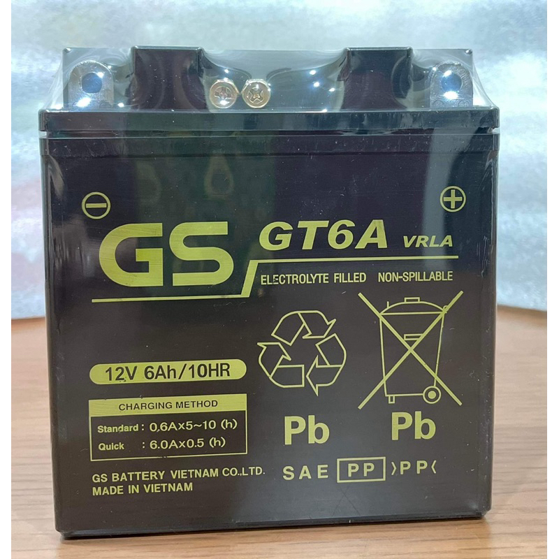 Bình Ắc Quy Khô GS GT6A dùng cho Dream, Wave Alpha, Sirius Đời Đầu