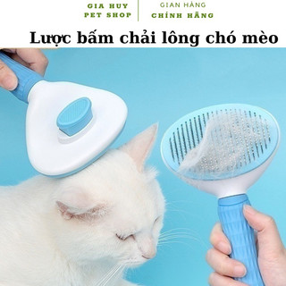 Lược chải lông chó mèo có nút bấm CHÍNH HÃNG CLEAN chải lông chó mèo lược bấm lấy lông chó mèo