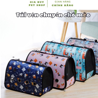 Túi vận chuyển chó mèo kèm dây họa tiết cute nhiều màu, nhiều size, ba lô chó mèo