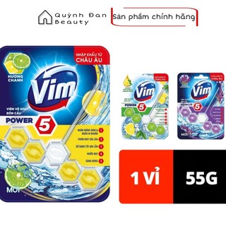 Viên treo bồn cầu vim power 5 sạch khuẩn thơm mát 55g/viên