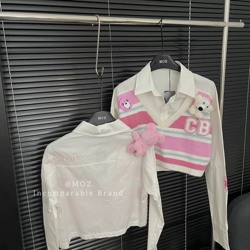 Áo sơ mi pha len 13DMZ x Carebear