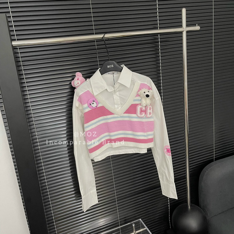 Áo sơ mi pha len 13DMZ x Carebear