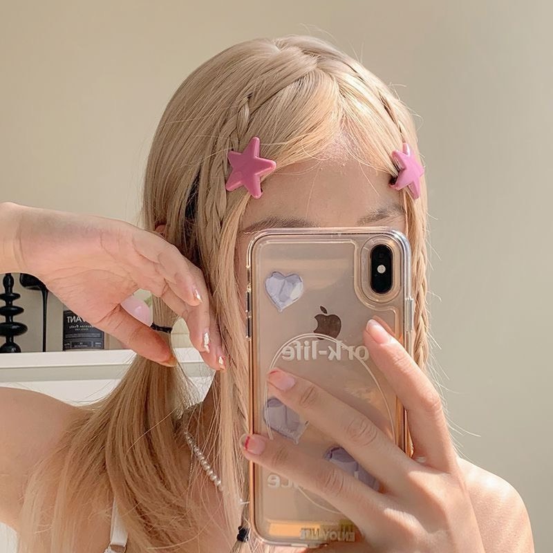 Kẹp Tóc Mái 2 Hình Ngôi Sao Và Trái Tim Cute Xinh Xắn Phong Cách Hàn Quốc Dành Cho Nữ