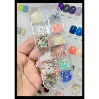 Set sỏi xà cừ 12 màu